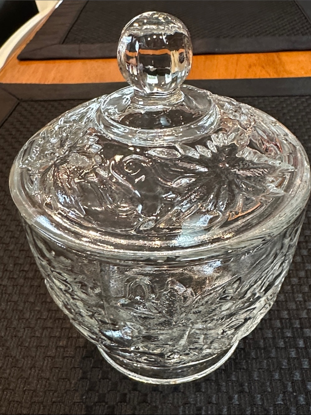 Princess House Fantasia Pattern Crystal, Covered Sugar Bowl.